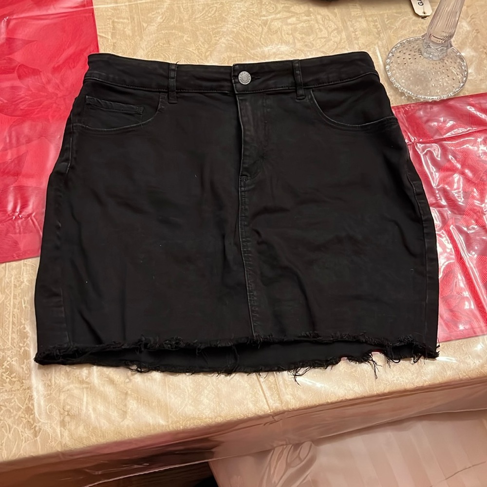 Garage Black High Rise Mini Skirt